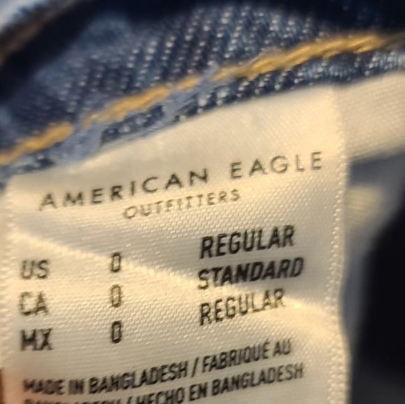 American Eagle Super High-Rise Baggy Wide Leg Jeans Sz 0 Regular - Picture 7 of 8